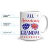 Hyturtle Personalized Patriotic Coffee Mug - American USA Flag Gift For Him Grandpa - Red White Blue Fireworks Gift On Independence Memorial Day Party - Custom Name Coffee Cup Ceramic Mug 11oz - 15oz view 3