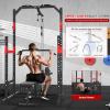 Power Cage, Multi-Function Power Rack with Pulley System Strength Training for Home Gym, Bench Press Squat LAT Pull-Down Pull-up Rowing, All in One Workout Cage (Red) view 3