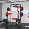 Power Cage, Multi-Function Power Rack with Pulley System Strength Training for Home Gym, Bench Press Squat LAT Pull-Down Pull-up Rowing, All in One Workout Cage (Red) view 4