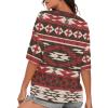 Hdjxbdhsv 2024 Womens Western T-Shirt V Neck Western Clothing Cross Graphic Printed Vintage Aztec T Shirts view 2