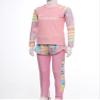 iiniim 3Pcs Kids Anti-UV Swimsuit Swimwear Girls Rash Guard Set Rash Shirts and Swim Shorts Pants Set Pink 5-6 Years view 2