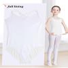Daydance Sleeveless White Dance Leotards for Girls, Double Breast Basic Ballet Outfit for Training, Performance, Recitals, view 3