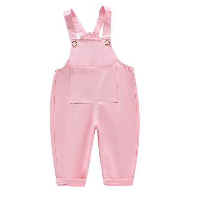 Infant Girls Suspenders Green Solid Color Suspenders Children's Pants Long Pants Summer Clothes Boys (Pink, 4-5 Years)