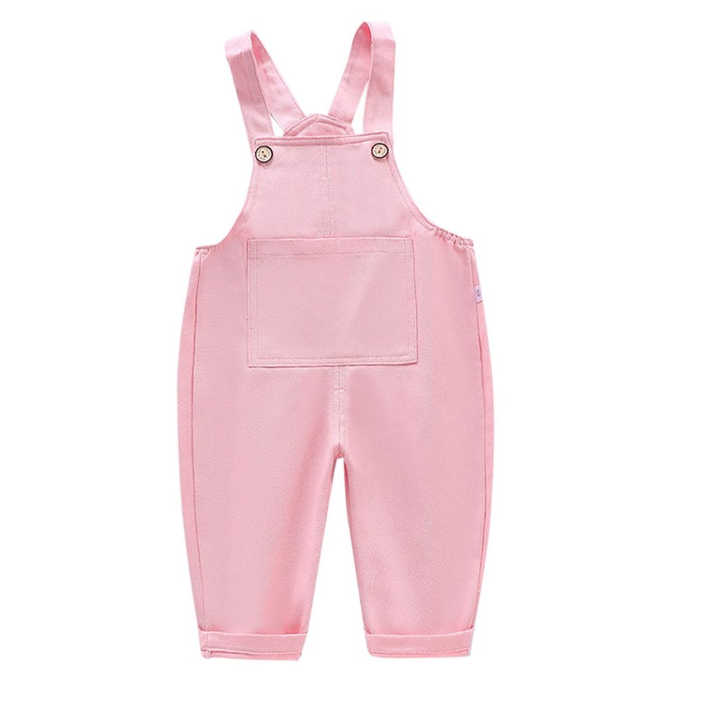 Infant Girls Suspenders Green Solid Color Suspenders Children's Pants Long Pants Summer Clothes Boys (Pink, 4-5 Years)
