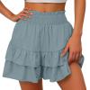 Daily Clearance,Shorts for Women, Bermuda Shorts for Women 2162 Summer High Waisted Ruffle Shorts Floral Pleated Hem Casual Pants,Clearance,L,J view 2