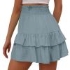 Daily Clearance,Shorts for Women, Bermuda Shorts for Women 2162 Summer High Waisted Ruffle Shorts Floral Pleated Hem Casual Pants,Clearance,L,J view 3