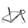 HIMALO 700c Road Bike Frameset Disc Brake Carbon Racing Frame 45/48/51/54CM 100/142mm Thru Axle with Fork Handlebar Seat Tube(Dark Gray,54CM) view 1