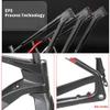 HIMALO 700c Road Bike Frameset Disc Brake Carbon Racing Frame 45/48/51/54CM 100/142mm Thru Axle with Fork Handlebar Seat Tube(Dark Gray,54CM) view 4