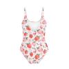 Yruonazao Cute Strawberry Swimsuit for Girls One Piece Swimsuit Girls 9-10 Teens Bathing Suit Straps Kids Cute Swimwear Breathable Conservative Triangle One-Piece Swimsuit Gifts for Girls view 2