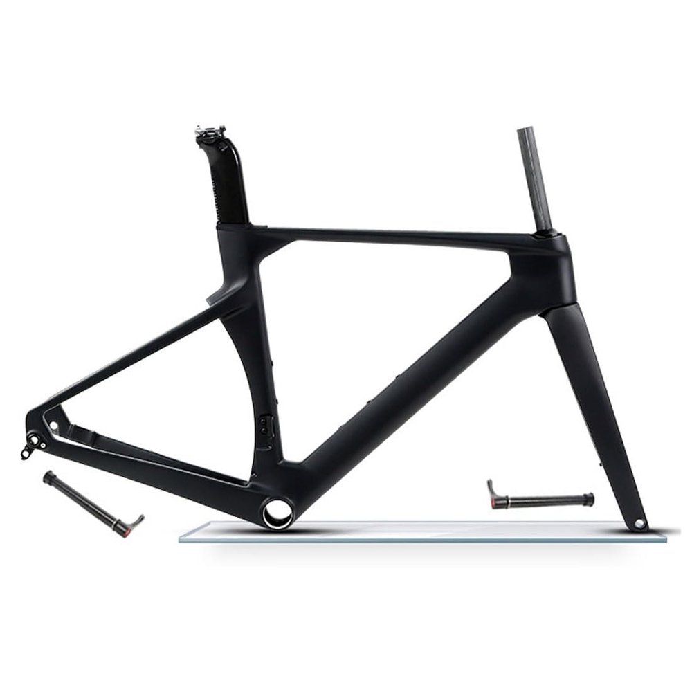 HIMALO Carbon Road Bike Frameset 700c Disc Brake Racing Frame 43.5/46/48/50/52/54/56cm Lightweight Frame Thru Axle 100mm/142mm Internal Routing(43.5CM)
