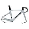 HIMALO 700C Carbon Road Bike Frameset 46/48/50/52/54/56cm Racing Frame Disc Brake 100mm/142mm Thru Axle Frame 90x420mm Handlebar Internal Routing(Light Gray,46CM) view 1
