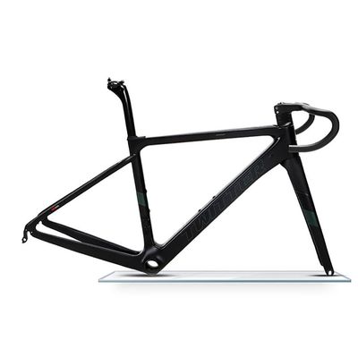HIMALO 700c Carbon Road Bike Frameset 45/48/51/54CM C Brake Racing Frame QR 100/142mm Internal Routing Frame with Fork and Handlebar(Black,54CM)