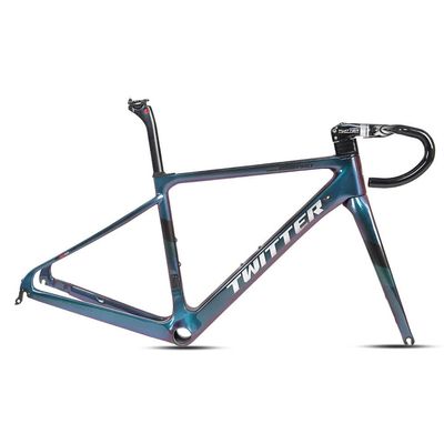 HIMALO 700C Road Bike Frameset Carbon C Brake Frame 45/48/51/54CM BB86 100/130mm QR Frame Set Full Internal Routing(48CM Silver)