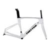 HIMALO Carbon Breaking Wind Road Bike Frameset 46/48/50/52/54cm Disc Brake Racing Frame Thru Axle 100/142mm Internal Wiring Bicycle Frame(White,48CM) view 1