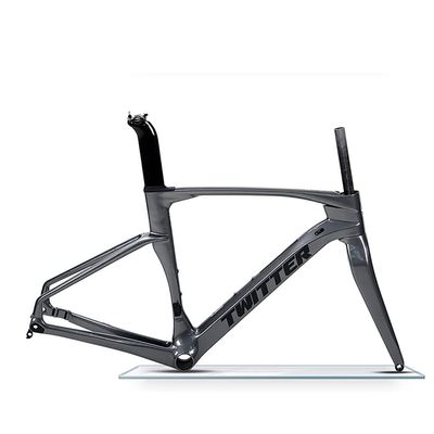 HIMALO Carbon Road Bike Frameset Breaking Wind Off Road Racing Frame Thru Axle Disc Brake Bicycle Frame 46/48/50/52/54cm Internal Routing,for 700c Wheels(Dark Gray,50CM)