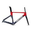 HIMALO 700c Road Bike Frameset Carbon Racing Frame 46/48/50/52/54cm Lightweight Wind-Breaking Disc Brake Frame Thru Axle 100/142mm Internal Routing(Red,50CM) view 1