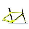 HIMALO Road Bike Frameset Disc Brake Thru Axle Carbon Racing Frame 46/48/50/52/54cm Wind Breaking Frame Internal Routing(Yellow,46CM) view 1