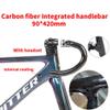 HIMALO Disc Brake Road Bike Frameset 700c Carbon Racing Frame with Fork Handlebar Seat Tube,100/142mm Thru Axle Frame 45/48/51/54CM Full Internal Routing(Black,48CM) view 3