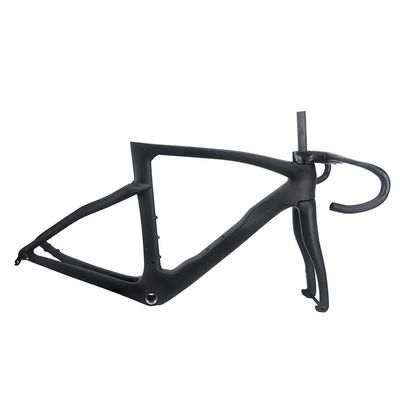 HIMALO Full Carbon Road Bike Frameset Disc Brake Bike Frame Thru Axle 100/142mm Internal Routing Frame 43/46.5/50/51.5/53/54/55/56/cm Black(50cm)