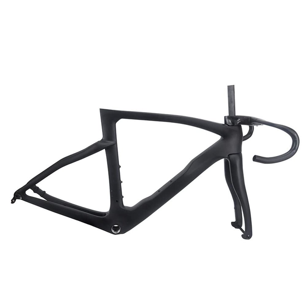 HIMALO Full Carbon Road Bike Frameset Disc Brake Bike Frame Thru Axle 100/142mm Internal Routing Frame 43/46.5/50/51.5/53/54/55/56/cm Black(50cm)