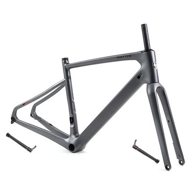 HIMALO 700C Carbon Road Bike Frameset 45/48/51/54CM Disc Brake Gravel Bike Frame Thru Axle F12x100mm R12x142mm Internal Routing Frame Lightweight(45CM)