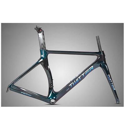 HIMALO 700C Carbon Road Bike Frameset C Brake Wind Breaking Racing Frame 46/48/50/52/54cm 100/130mm QR Frame Internal Routing(Black,46CM)