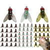 Bionic Fly Fishing Bait, Bionic Fly Fishing Fly, Bionic Fly Fishing Lure, Color Small Fly Hook Fly Fishing Bait, 2024 New Fly Hook Soft Bait Add Fish Attractant Fishing Gear (60pcs-A+B+C, 15MM) view 1
