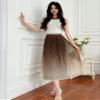 LIXINGHEITANG Pleated Skirt for Women Elastic Waist Mid- A-line Loose Skirts Clothing s5 Purple M view 4