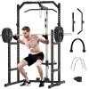 Power Cage, Multi-Function Power Rack with Pulley System Strength Training for Home Gym, Bench Press Squat LAT Pull-Down Pull-up Rowing, All in One Workout Cage (Black) view 1