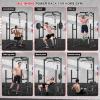 Power Cage, Multi-Function Power Rack with Pulley System Strength Training for Home Gym, Bench Press Squat LAT Pull-Down Pull-up Rowing, All in One Workout Cage (Black) view 2