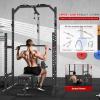 Power Cage, Multi-Function Power Rack with Pulley System Strength Training for Home Gym, Bench Press Squat LAT Pull-Down Pull-up Rowing, All in One Workout Cage (Black) view 3