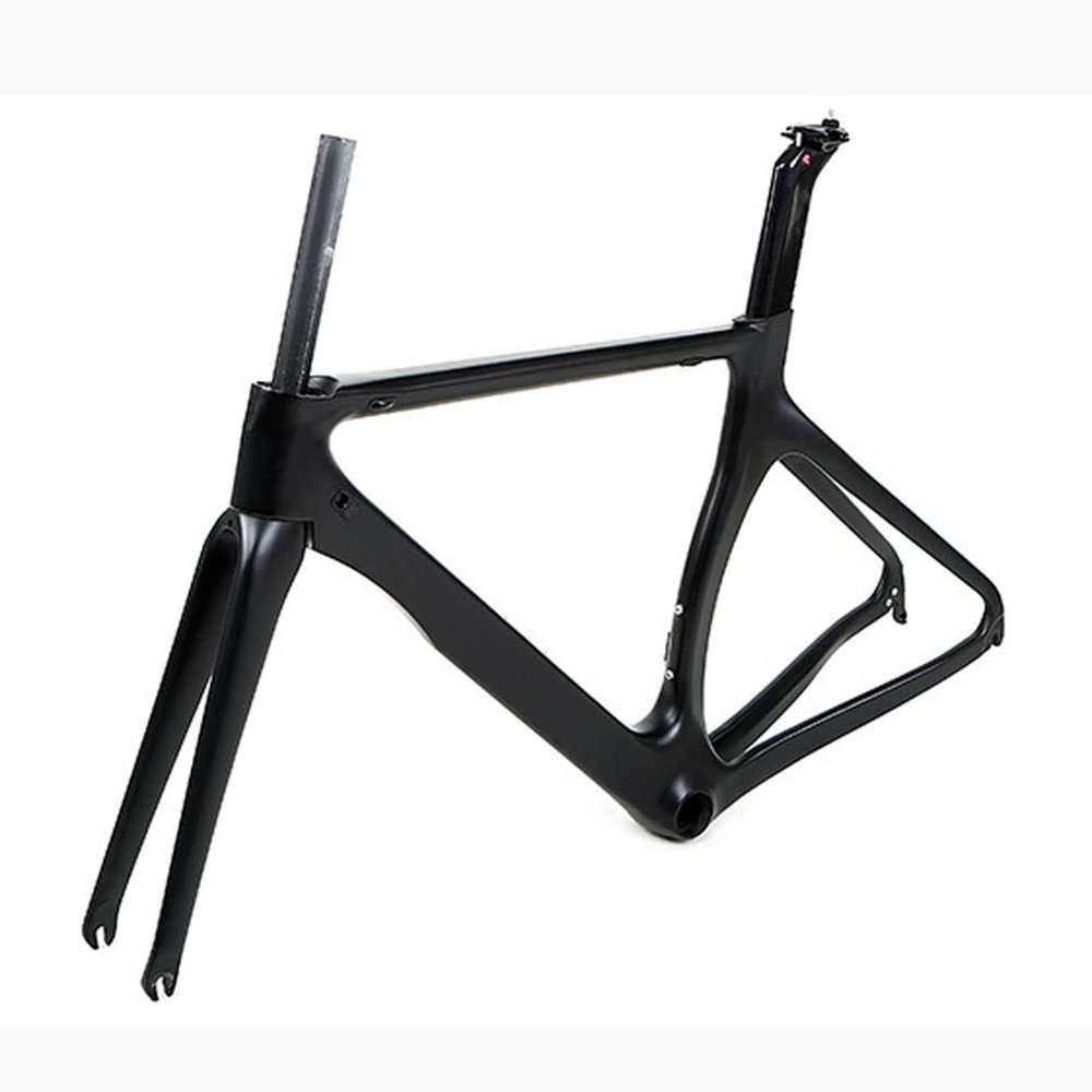 HIMALO Carbon Road Bike Frameset Breaking Wind Racing Frame 46/48/50/52/54cm C Brake 100/130mm QR Internal Routing Frame Black, for 700C Wheels(54CM)