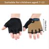 Boao 3 Pairs Kids Bike Gloves Kids Half Finger Fingerless Sports Gloves Non-Slip Gel for 7-12 Years(Lovely) view 3