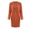 xoxingysm Womens Spring Summer Maxi Dresses Cotton Linen Dressy Blouses Shift Dress for Women V Neck Rull Up Long Sleeves Solid Loose Casual Flowy Summer Dresses Beach Coverups view 3