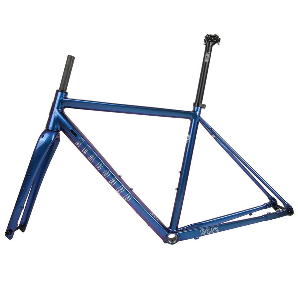 HIMALO 700C Road Bike Frameset Aluminum Alloy Disc Brake Frame BSA68 44/47/50/53/56CM Thru Axle 12X100mm/12X142mm, with Carbon Fork(Purple,50cm)