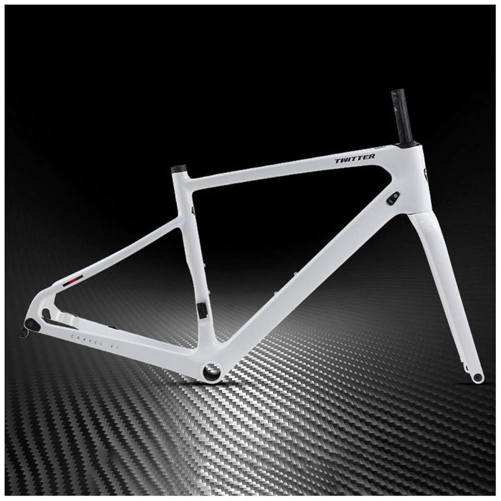 HIMALO Carbon Road Bike Frameset 700C Gravel Bike Frame 45/48/51/54CM Disc Brake Frame Lightweight Thru Axle 12x100mm/12x142mm Internal Routing(51CM)