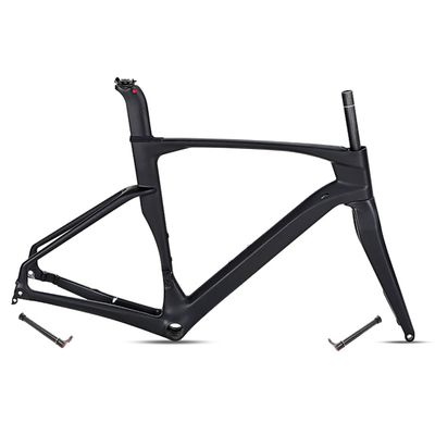 HIMALO Carbon Road Bike Frameset 700c Disc Brake Racing Frame 43.5/46/48/50/52/54CM F12x100/R12x142mm Thru Axle Frame Lightweight(54CM)