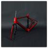 HIMALO Road Bike Frameset Carbon Fiber Disc Brake Frame 46/49/52/55cm Off-Road Racing Frame with Fork Internal Routing Thru Axle 100/142mm(52cm Red) view 1