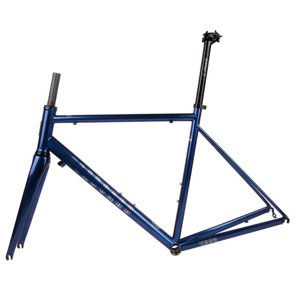 HIMALO 700c Road Bike Frameset 44/47/50/53/56CM Cr-Mo Steel Frame QR 100/130mm Rim Brake Frame with Carbon Fork(Purple,56cm)