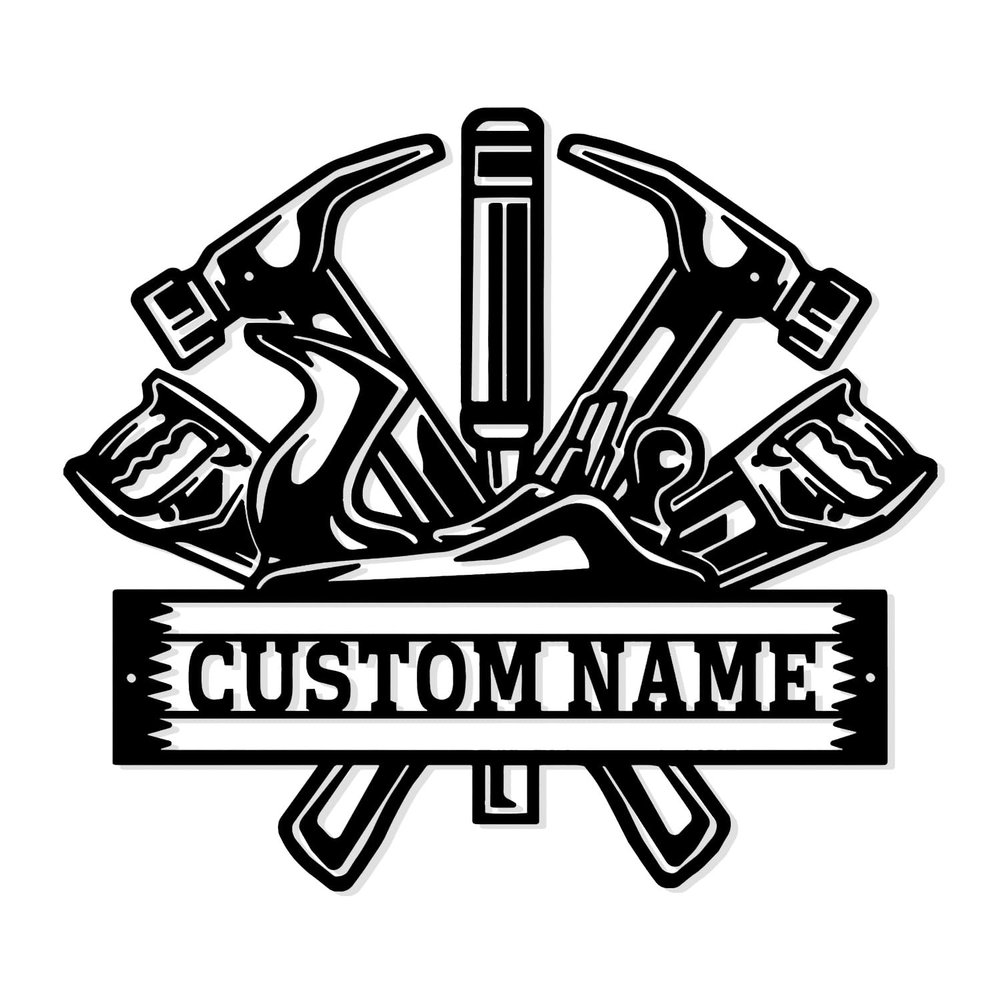 Personalized Workshop Name Metal Sign, Custom Tools Centerpiece, Tools Wall Decor,Repair Tools Decoration, Custom Workshop Name Sign,Custom Garage Sign Name,Tool Sign,Mechanic Sign Dad Gift (Style-19)