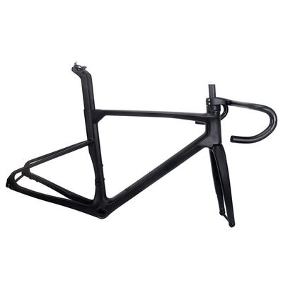 HIMALO Disc Brake Road Bike Frameset 48/50/52/54CM Carbon Racing Frame Set Thru Axle 100/142mm Internal Routing Frame,with Fork Handlebar Headset(54cm)