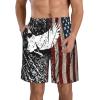 Klainlcly Eagle American Flag Mens Swim Trunks Swimwear Quick Dry Swimsuits Beach Shorts with Pockets XX-Large view 1