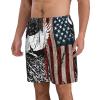 Klainlcly Eagle American Flag Mens Swim Trunks Swimwear Quick Dry Swimsuits Beach Shorts with Pockets XX-Large view 2