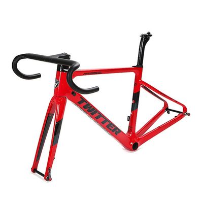 HIMALO Disc Brake Road Bike Frameset 700c Carbon Racing Frame Thru Axle 100/142mm Full Internal Routing 45/48/51/54CM(54CM)