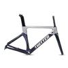 HIMALO 700c Road Bike Frameset Carbon Racing Frame 46/48/50/52/54cm Lightweight Wind-Breaking Disc Brake Frame Thru Axle 100/142mm Internal Routing(Silver,52CM)