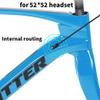 HIMALO Carbon Fiber Road Bike Frameset 46/48/50/52/54cm Disc Brake Racing Frame Thru Axle Internal Routing Breaking Wind Frame with Fork Blue(52CM) view 2