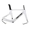 HIMALO Carbon Road Bike Frameset 46/48/50/52/54/56cm 700c Wind Breaking Racing Frame Internal Routing Disc Brake Frame Set Thru Axle 100mm/142mm(White,56CM) view 1