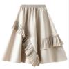 LIXINGHEITANG Irregular Ruffle Skirt Women Middle and Long Slim A-line Loose Elastic Waist Party Patchwork Skirts Spring s1 Black8 M view 2