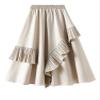 LIXINGHEITANG Irregular Ruffle Skirt Women Middle and Long Slim A-line Loose Elastic Waist Party Patchwork Skirts Spring s1 Black8 M view 4