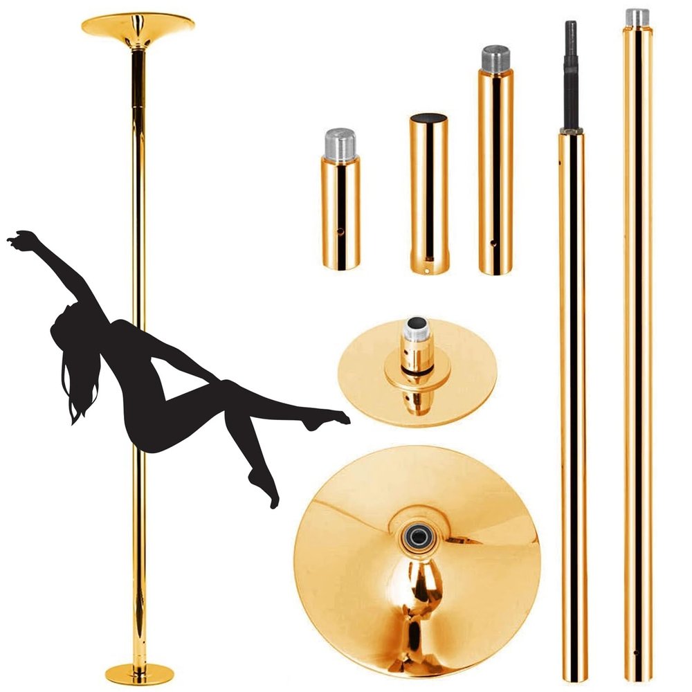 Dance Pole Portable Dancing Pole Portable Gold Pole Dance Pole, Professional Stripper Pole Apartment Friendly, Heavy-Duty Steel Dance Tube Dancing Pole Workout Equipment(2.32M-2.825M(7.6FT-9.3FT))